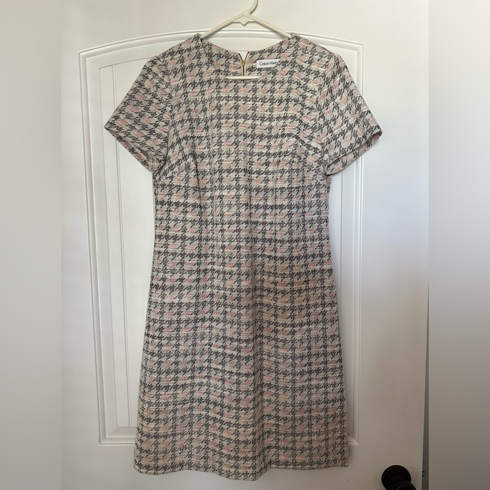 Calvin Klein Tweed Houndstooth Dress